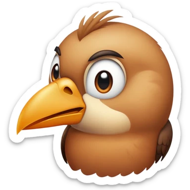 Vogel mit finger an der stirn sticker