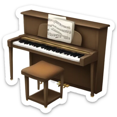 Piano toca piano with heaphones on the piano chair  sticker