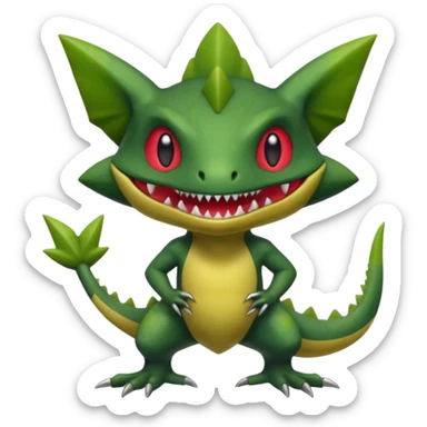 Haxorus-Axew-Fraxure-hybrid (full body) sticker