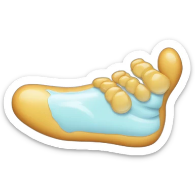 male feet covered in glue sticker