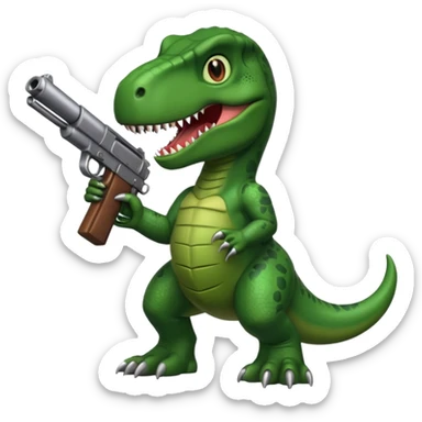 Trex with a gun sticker