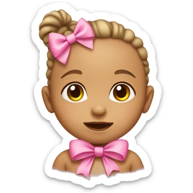 baby with pink bow sticker