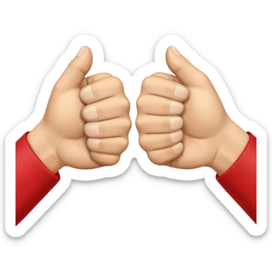 two hands making a fist bump, friendly gesture, simple and cheerful sticker