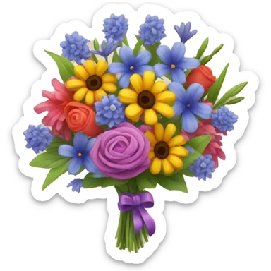 Colorful bouquet sticker