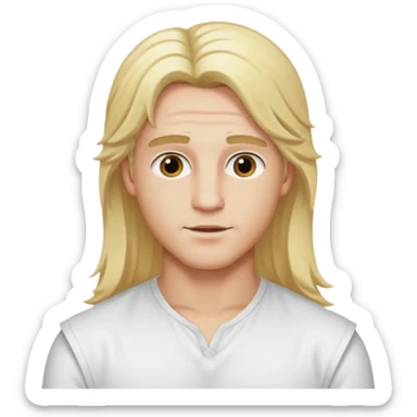 Adonis, Beauty God from Rome Mythology with long blonde hair, white outfit sticker