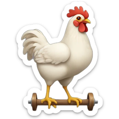 ubber chicken with a pulley in the middle sticker