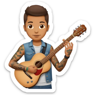 tatooed guitarist sticker