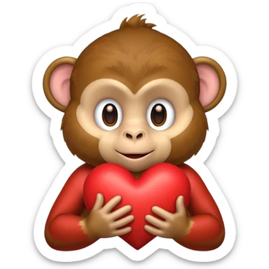 un mono con un corazon sticker