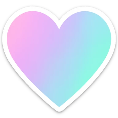 heart with a pastel ombre gradient sticker