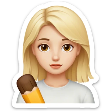 Blonde girl artist  sticker