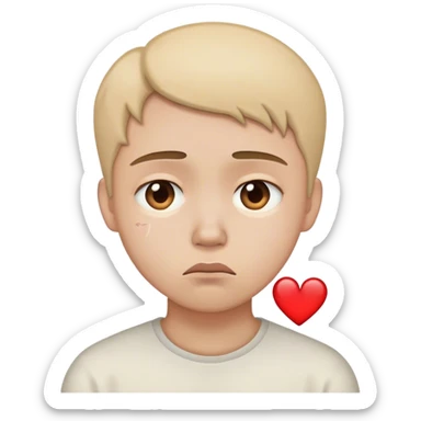 person with heart broken sticker