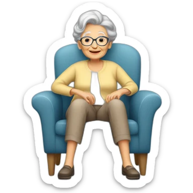 Grandmere sur fauteuil sticker