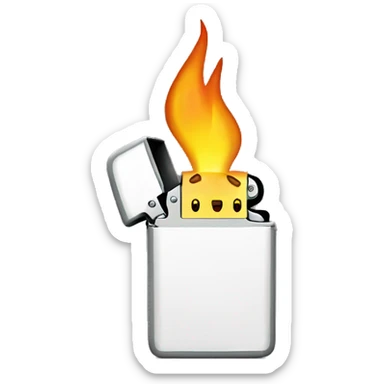 lighter with fire coming out sticker