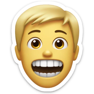 Emoji trying to bite someone sticker