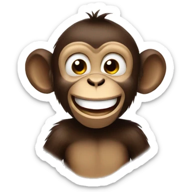 giggling monkey sticker