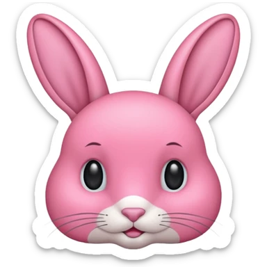 Conejo rosado solo cara  sticker