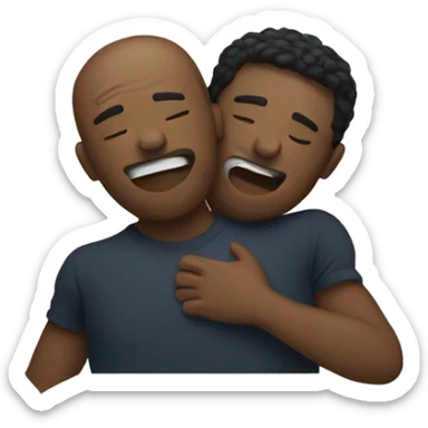 two men hugging  sticker