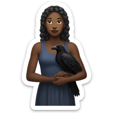 Black woman holding a Raven sticker
