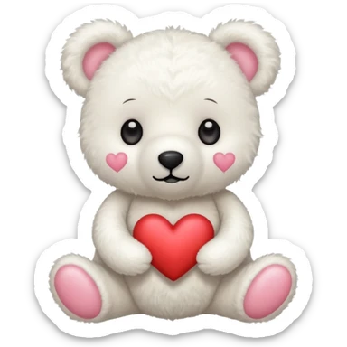 Oso de peluche blanco cute sticker
