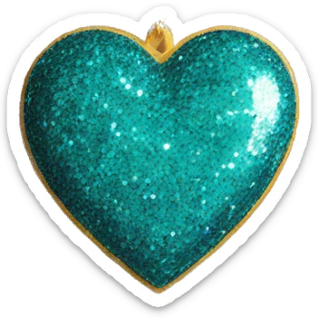 Heart Türkis glitter  sticker