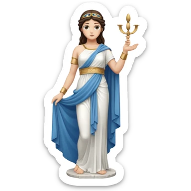 Marble Greek statue of a brunette Greek goddess  sticker