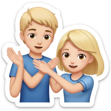 A boy who slap a girl in the back sticker