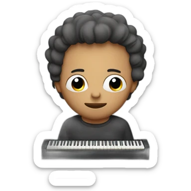 eddie the head playing piano sticker