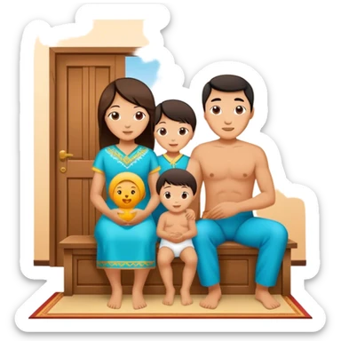 Kazakh family and home sticker