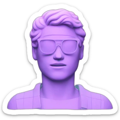 vaporwave 3d wireframe sticker