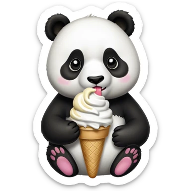 Panda eating ice cream sticker