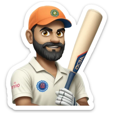 Virat Kohli with bat sticker