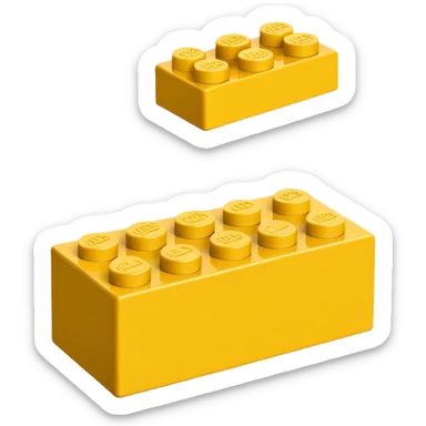 yellow LEGO brick, simple and iconic sticker