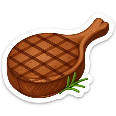 Remove potatoes but keep some steak details, make it look more like a steak in emoji style with no background. sticker