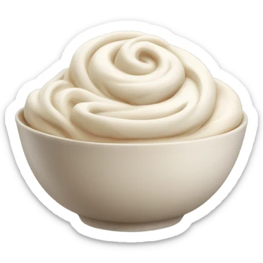 Swirl of white icing in a tan bowl sticker