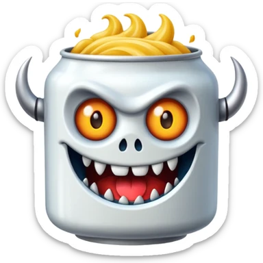 Crea un emoji de una lata de monster blanca de la bebida energética  sticker