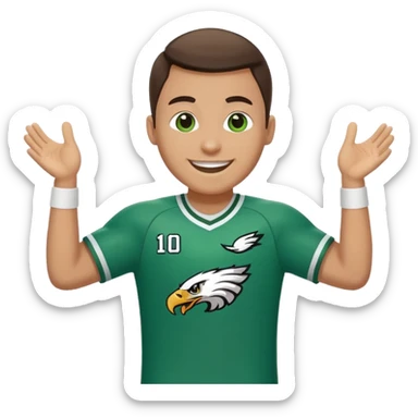 Eagles fan celebrating hard sticker