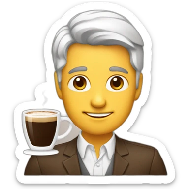 Diseñador con café sticker