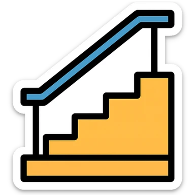 outdoor stair icon with color outline sticker