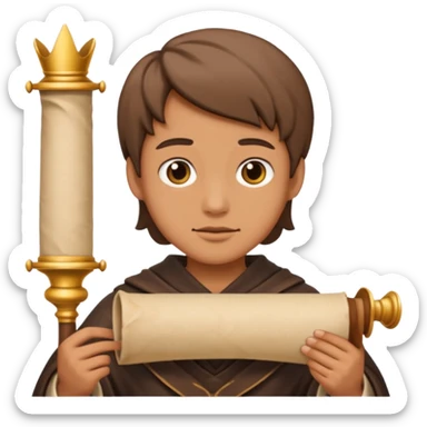 person with old scroll judgment emoji style sticker