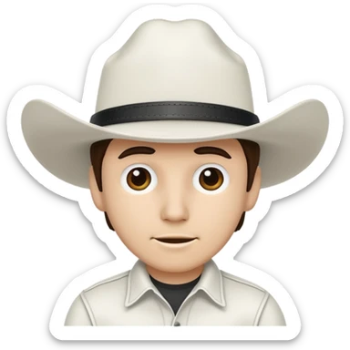 white cowboy hat black outline sticker