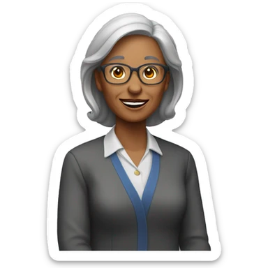 a dynamic female teacher of 55 years sticker