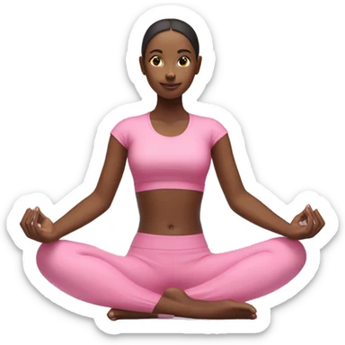 girl pose yoga with pink clothes  sticker
