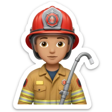 Bombeiro segurando mangueira sticker