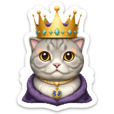scottish fold with crown sticker