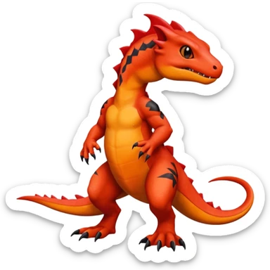 Guilmon-Salandit-Charmeleon-Fakémon-hybrid-creature (full body)  sticker