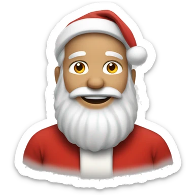 Santa without glasses, with nice smile sticker