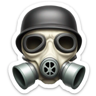 Bone Skull wearing a gas mask sticker