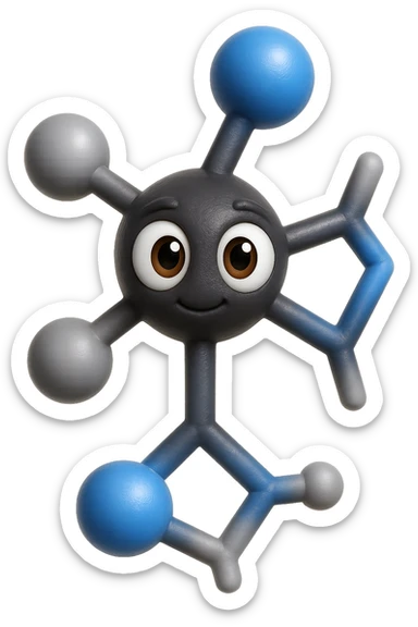 emoji stile iphone in 3d di istamina molecola con occhi con la parte bianca pure, iperrealistico 4k sticker