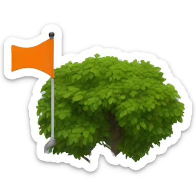 An orienteering flag on a tree or hill sticker