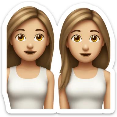 white girl brown straight hair blowing a kiss sticker